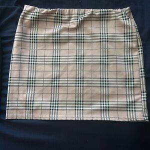 Love Tree Plaid Pale Pink Mini Skirt